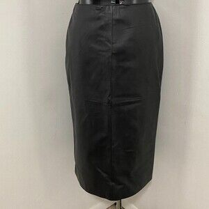 Madison Studio Black Leather Skirt Womens Size 4